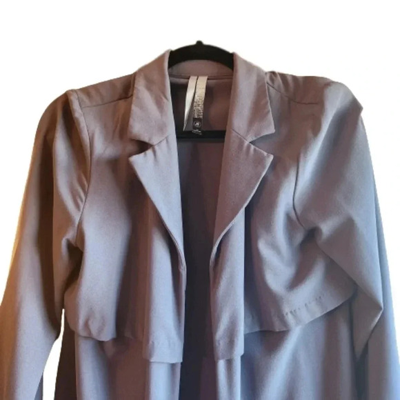 Kensie Draped Open Front Trench Coat – Soft Mauve – Size Small - Picture 2 of 5